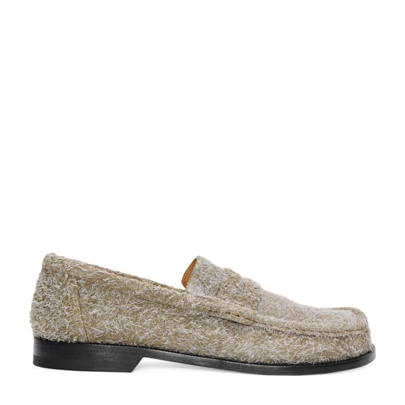 LOEWE Brushed Suede Campo Loafers