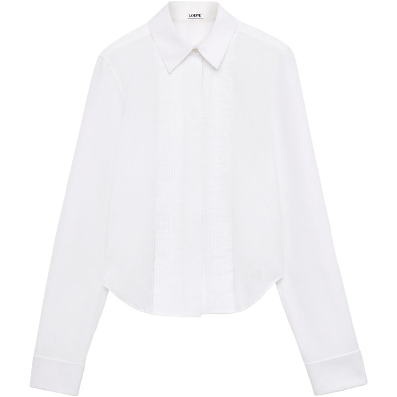 LOEWE Cotton Pleated Long-Sleeve Shirt