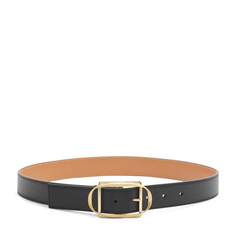 LOEWE Leather Curved-Buckle Belt