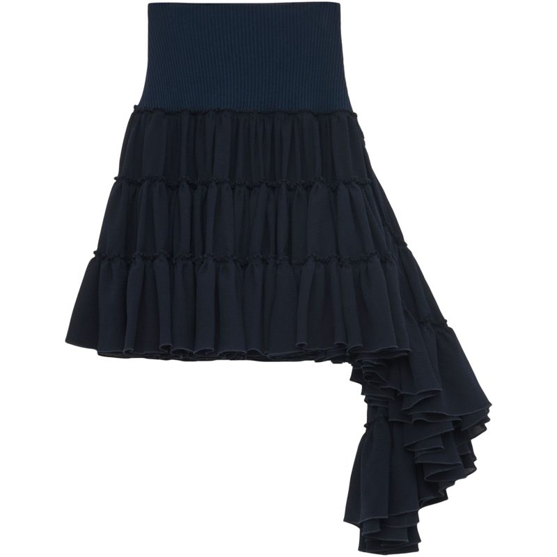 LOEWE Silk Ruffled Mini Skirt